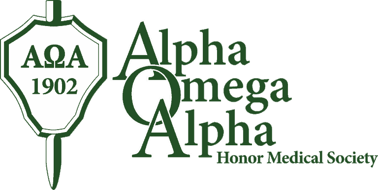 Alpha Omega Alpha honor medical society logo.