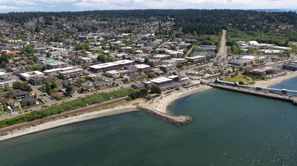 Aerial view of Edmonds, WA.